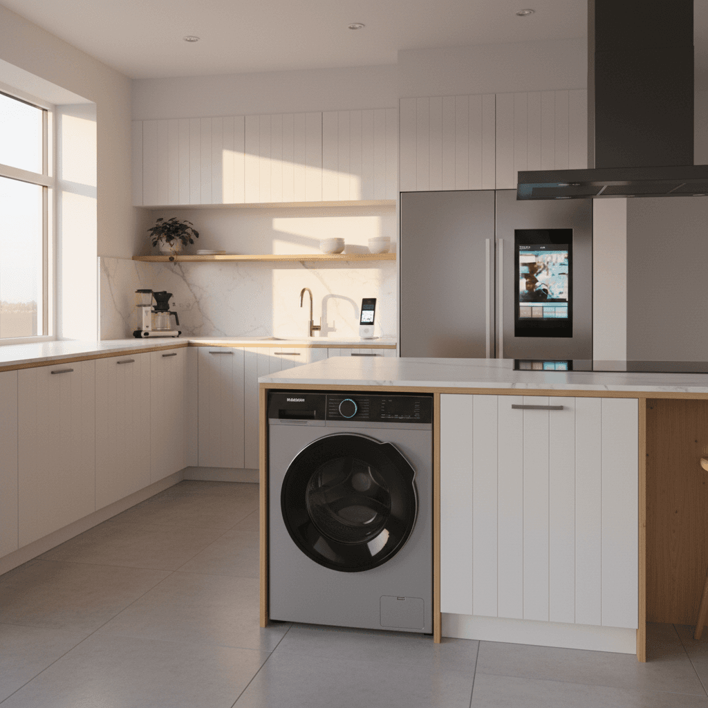 Moderni keittiö kodinkoneilla